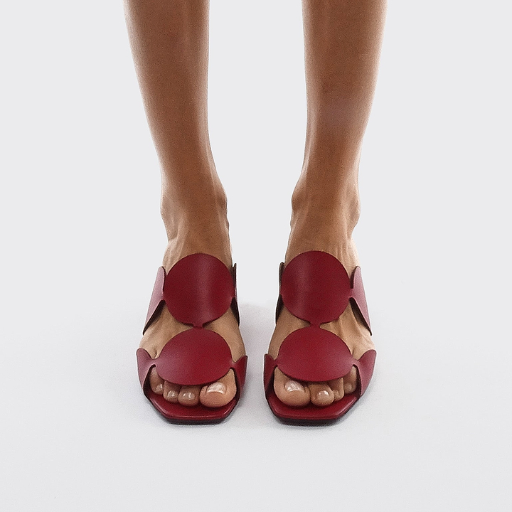 Pierre Hardy BULLES HEELED MULE, carmine red kidskin, vue 5