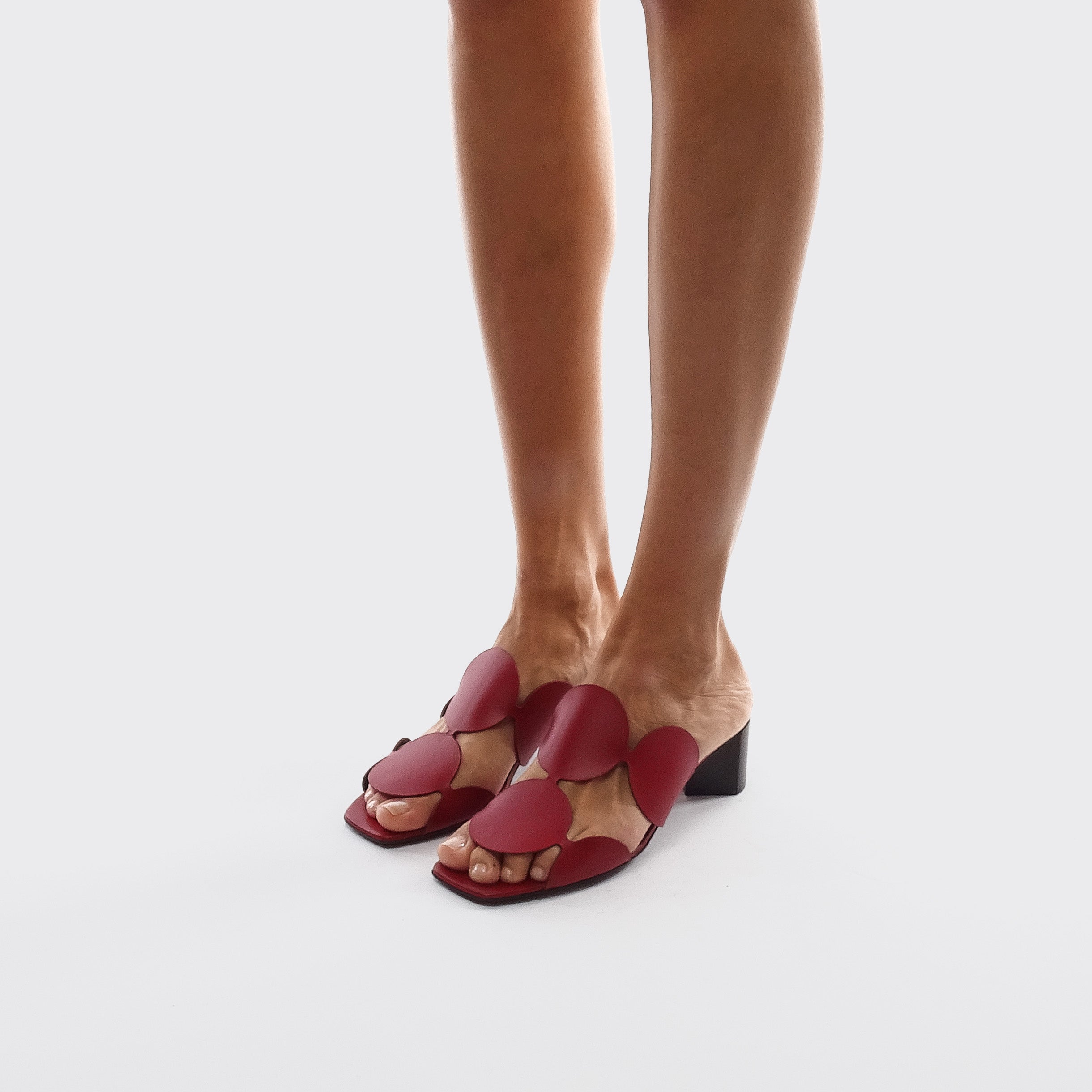 Pierre Hardy BULLES HEELED MULE, carmine red kidskin, vue 4