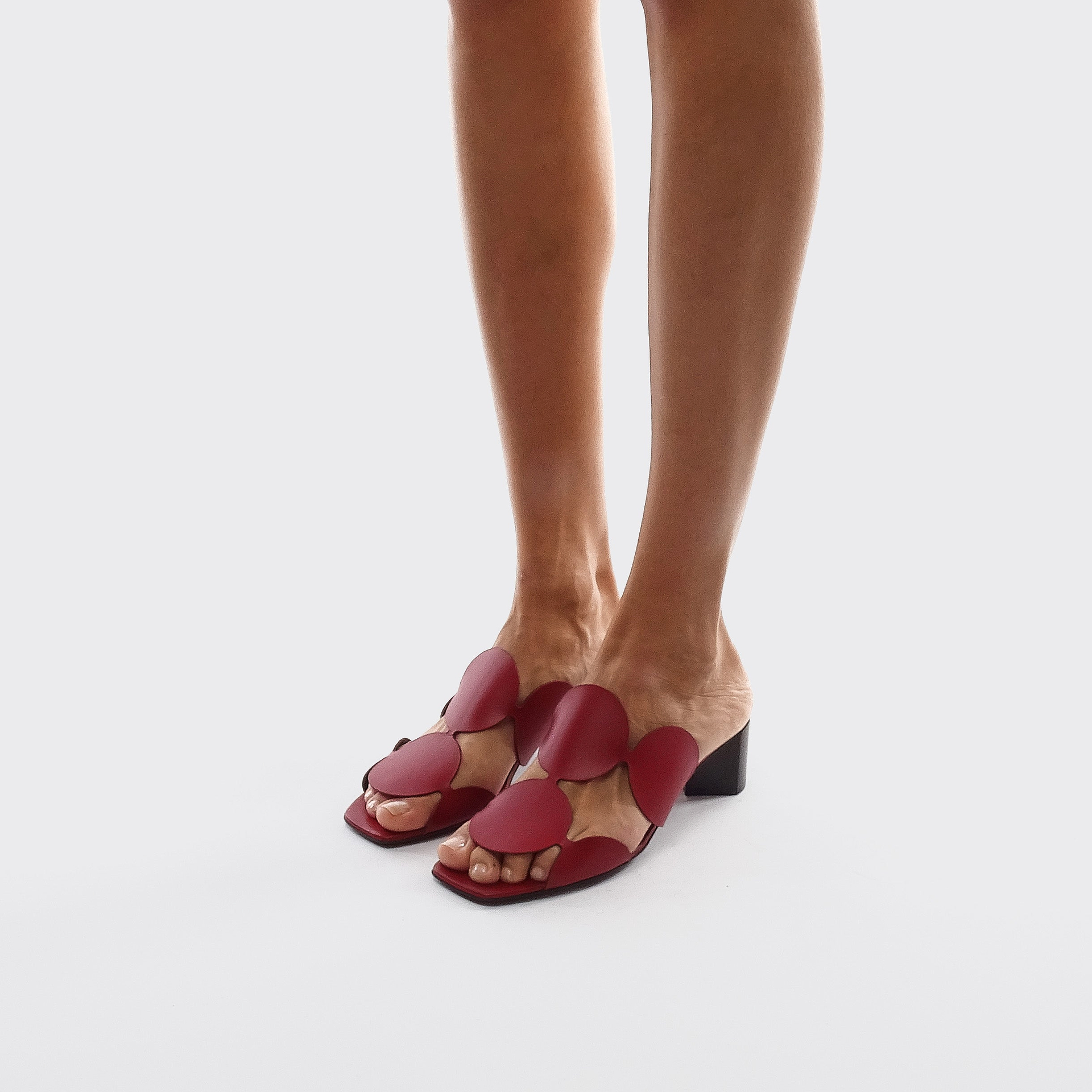 Pierre Hardy BULLES HEELED MULE, carmine red kidskin, vue 4
