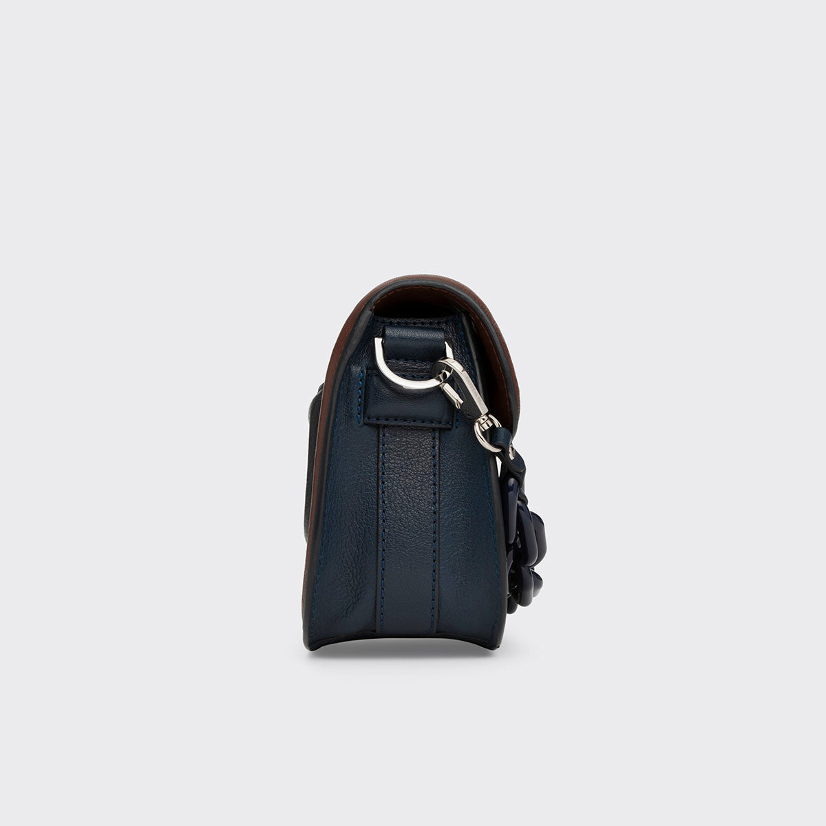 Pierre Hardy SAC MINI ALPHAVILLE, cuir de chèvre grainé bleu marine et marron, vue 3