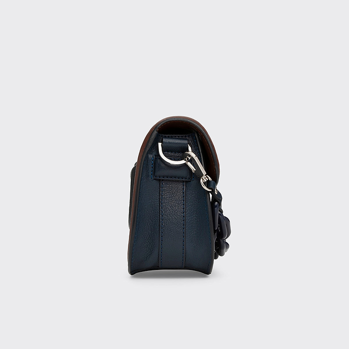 Pierre Hardy SAC MINI ALPHAVILLE, cuir de chèvre grainé bleu marine et marron, vue 3