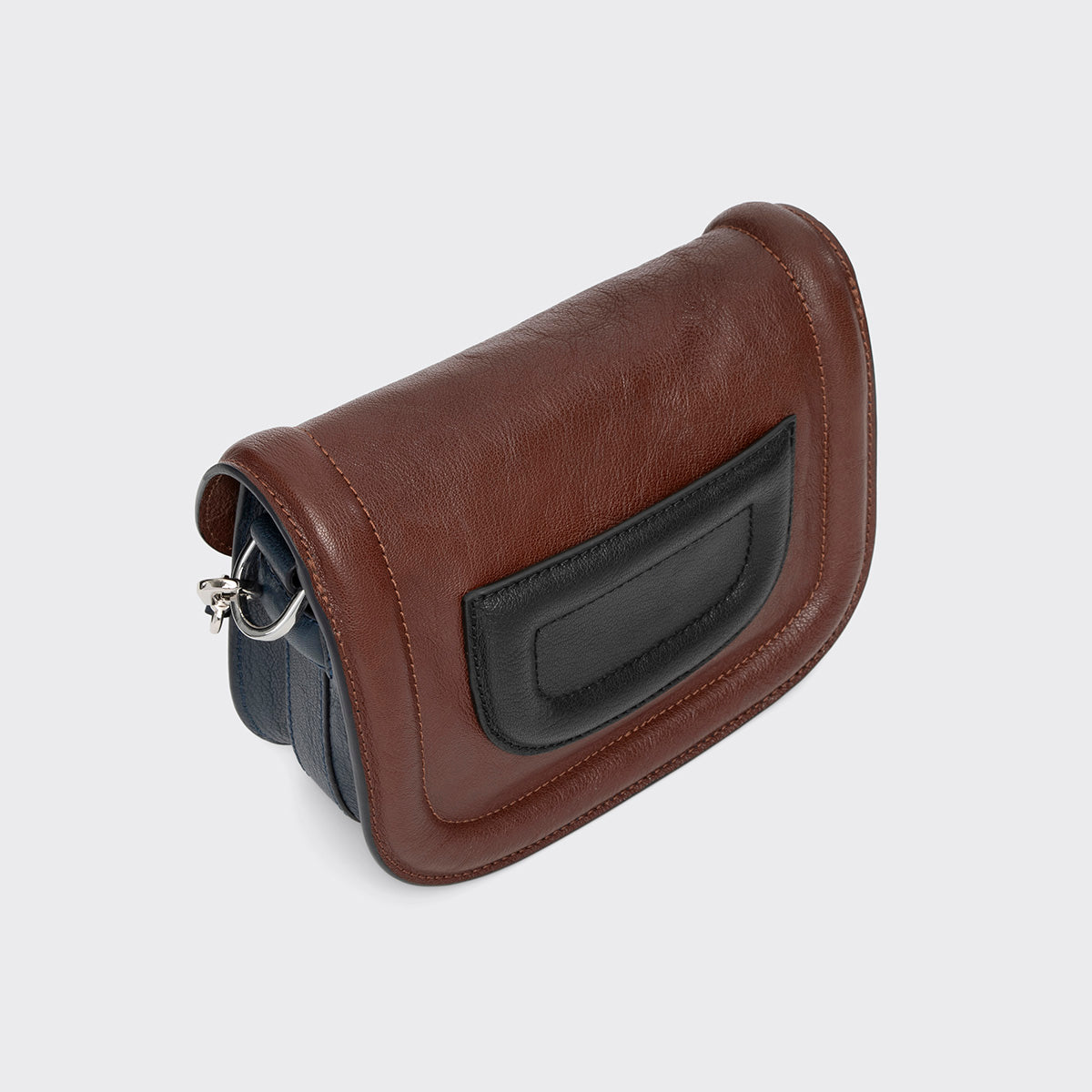 Pierre Hardy SAC MINI ALPHAVILLE, cuir de chèvre grainé bleu marine et marron, vue 4