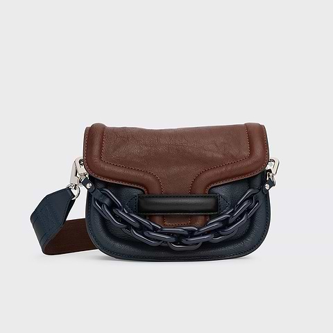 Pierre Hardy SAC MINI ALPHAVILLE, cuir de chèvre grainé bleu marine et marron