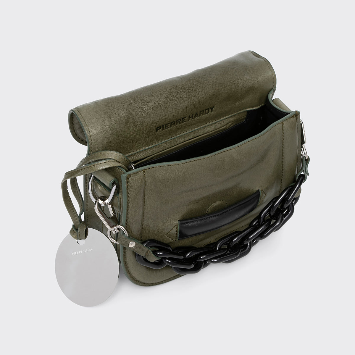 Pierre Hardy SAC MINI ALPHAVILLE, cuir de chevreau kaki et noir, vue 2