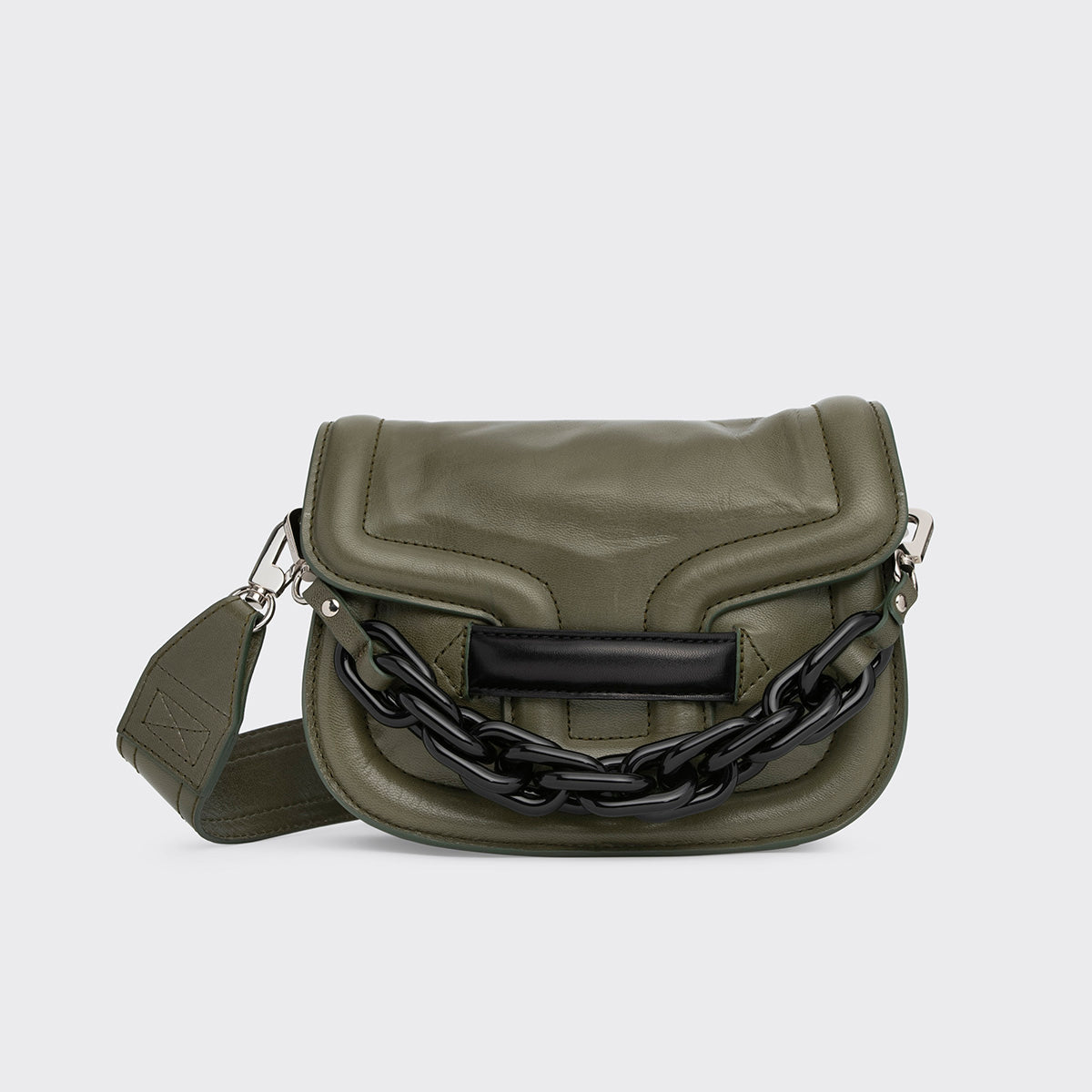 Pierre Hardy SAC MINI ALPHAVILLE, cuir de chevreau kaki et noir