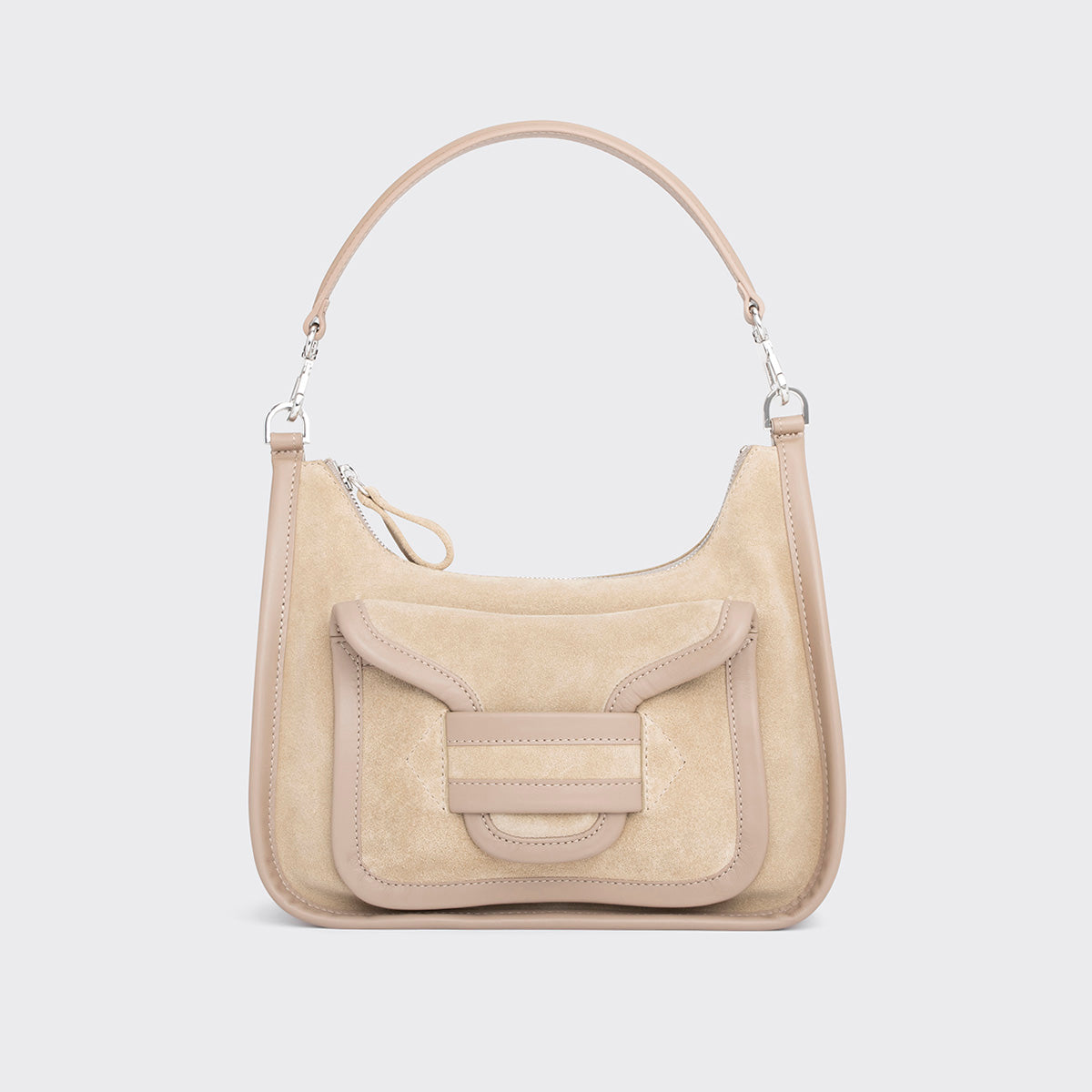 Pierre Hardy SAC ALPHA DAY, cuir de veau velours et cuir de veau beige, vue 6