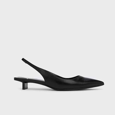 Pierre Hardy ESCARPIN SLINGBACK STELLA, cuir de veau craquelé noir