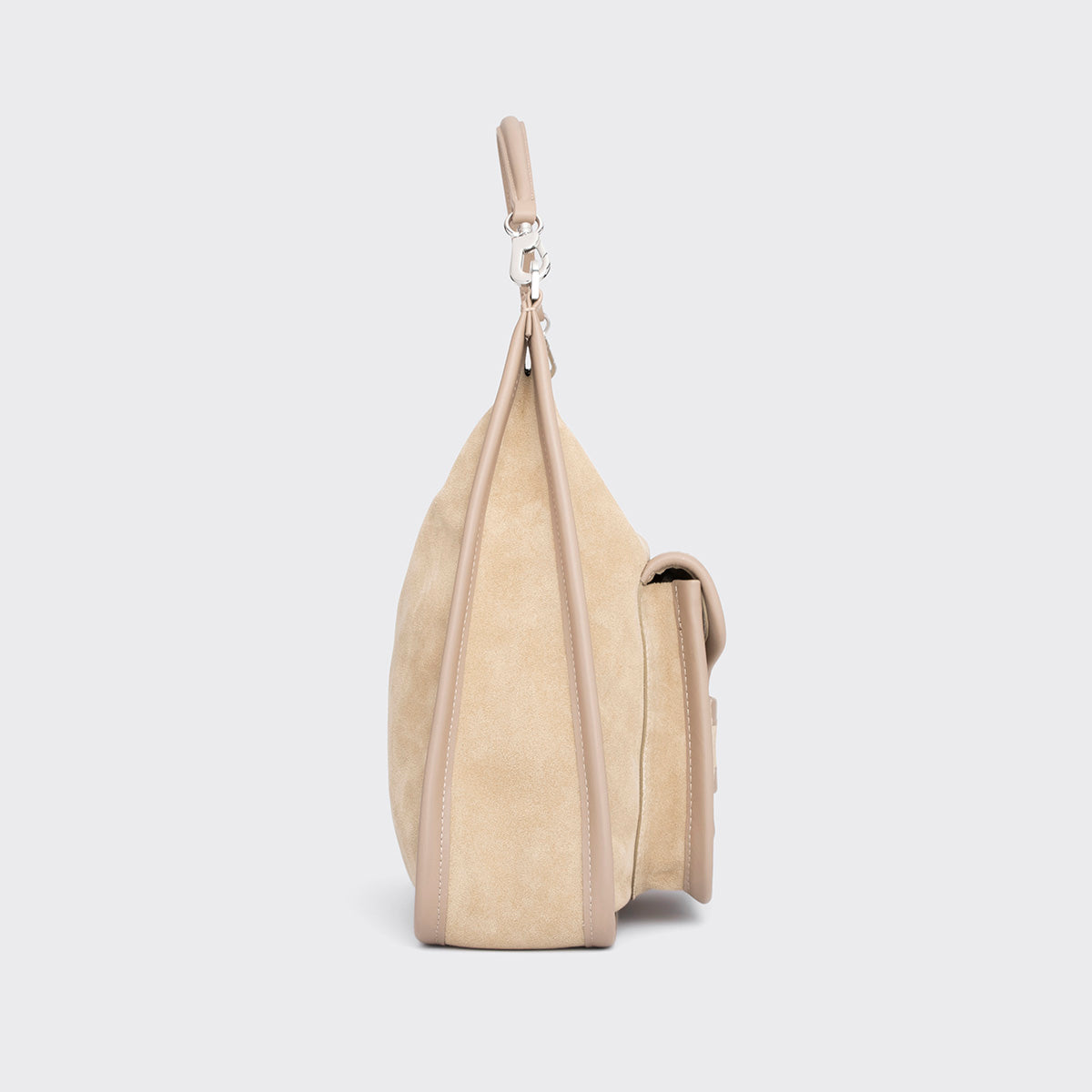 Pierre Hardy SAC ALPHA DAY MAXI, cuir de veau velours et cuir de veau beige, vue 3