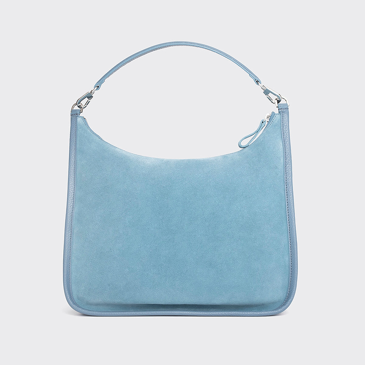 Pierre Hardy SAC ALPHA DAY MAXI, cuir de veau velours et cuir de veau grainé bleu ciel, vue 7