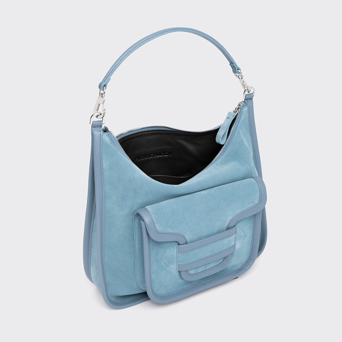 Pierre Hardy SAC ALPHA DAY MAXI, cuir de veau velours et cuir de veau grainé bleu ciel, vue 2