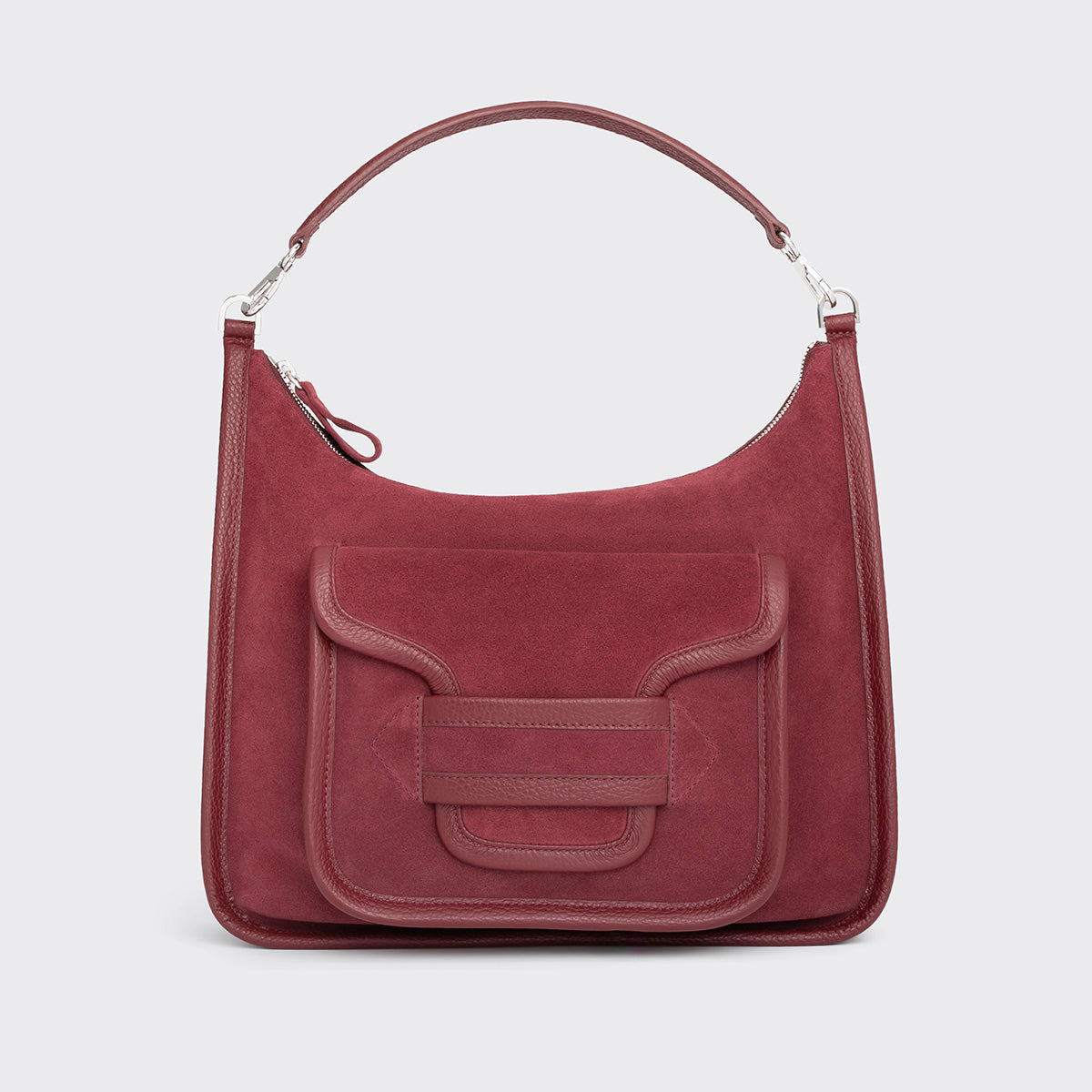 Pierre Hardy SAC ALPHA DAY MAXI, cuir de veau velours et cuir de veau grainé bordeaux, vue 7