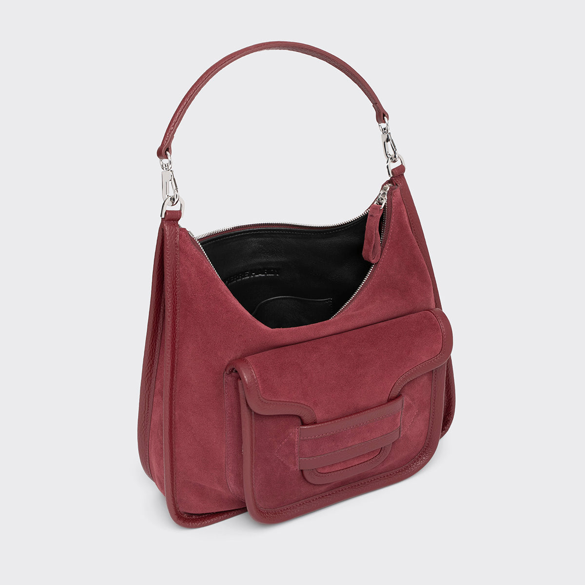 Pierre Hardy SAC ALPHA DAY MAXI, cuir de veau velours et cuir de veau grainé bordeaux, vue 2
