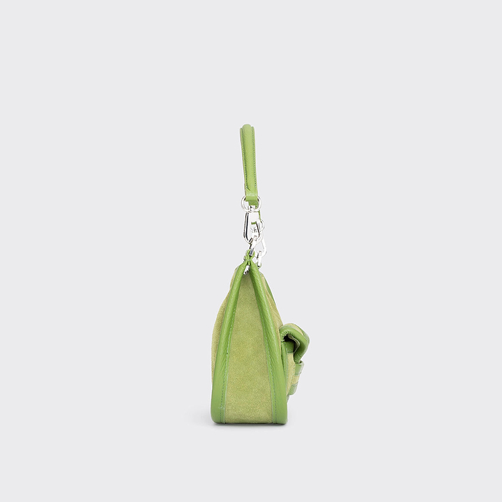 Pierre Hardy SAC ALPHA DAY MINI, cuir de veau velours et cuir de veau grainé vert, vue 3