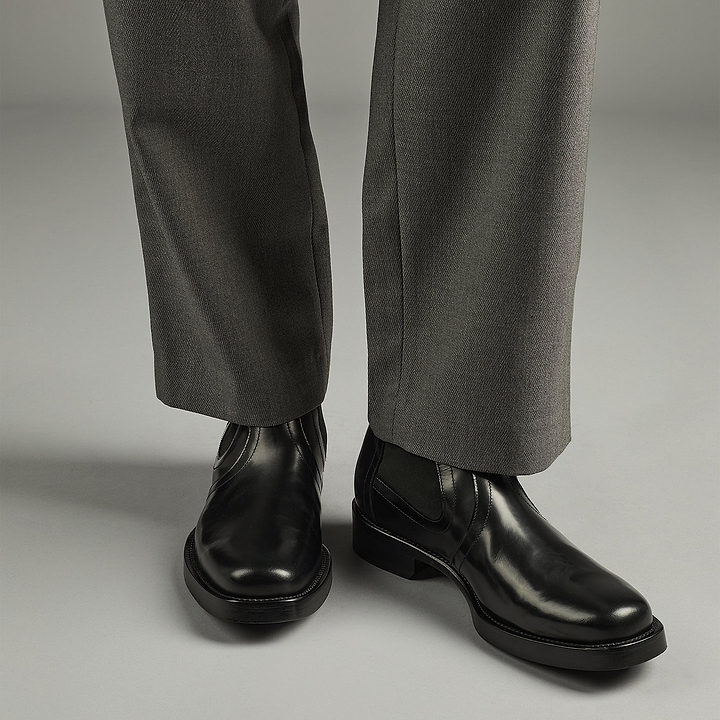 Pierre Hardy BOTTINES HEROES, cuir de veau verni noir, vue 3