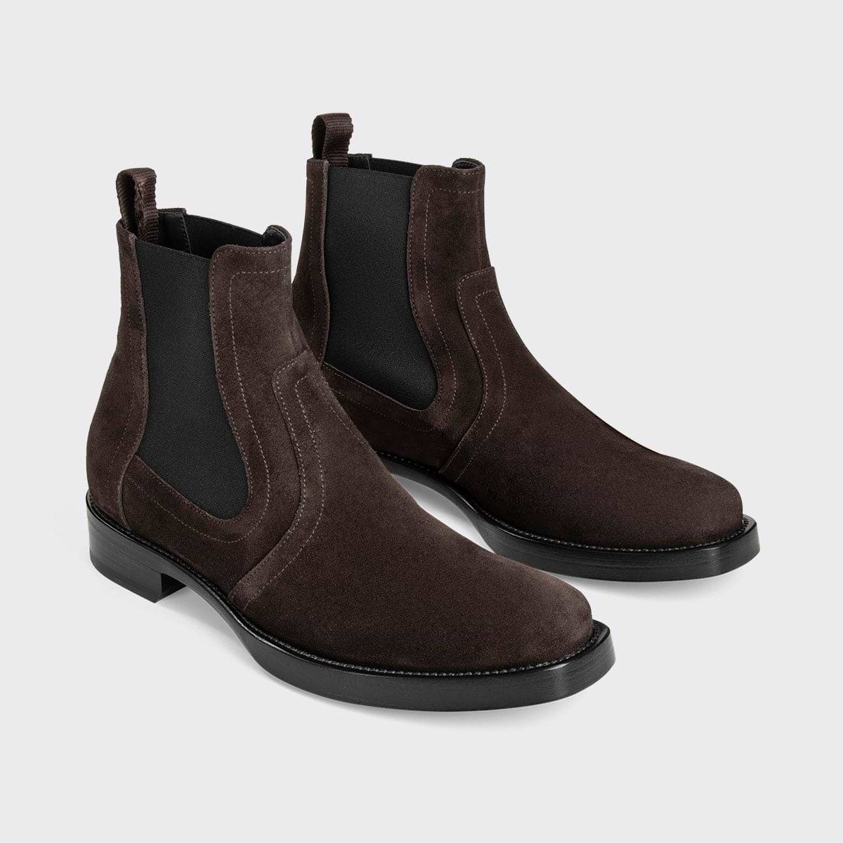 Pierre Hardy BOTTINES HEROES, cuir de veau velours moka, vue 6