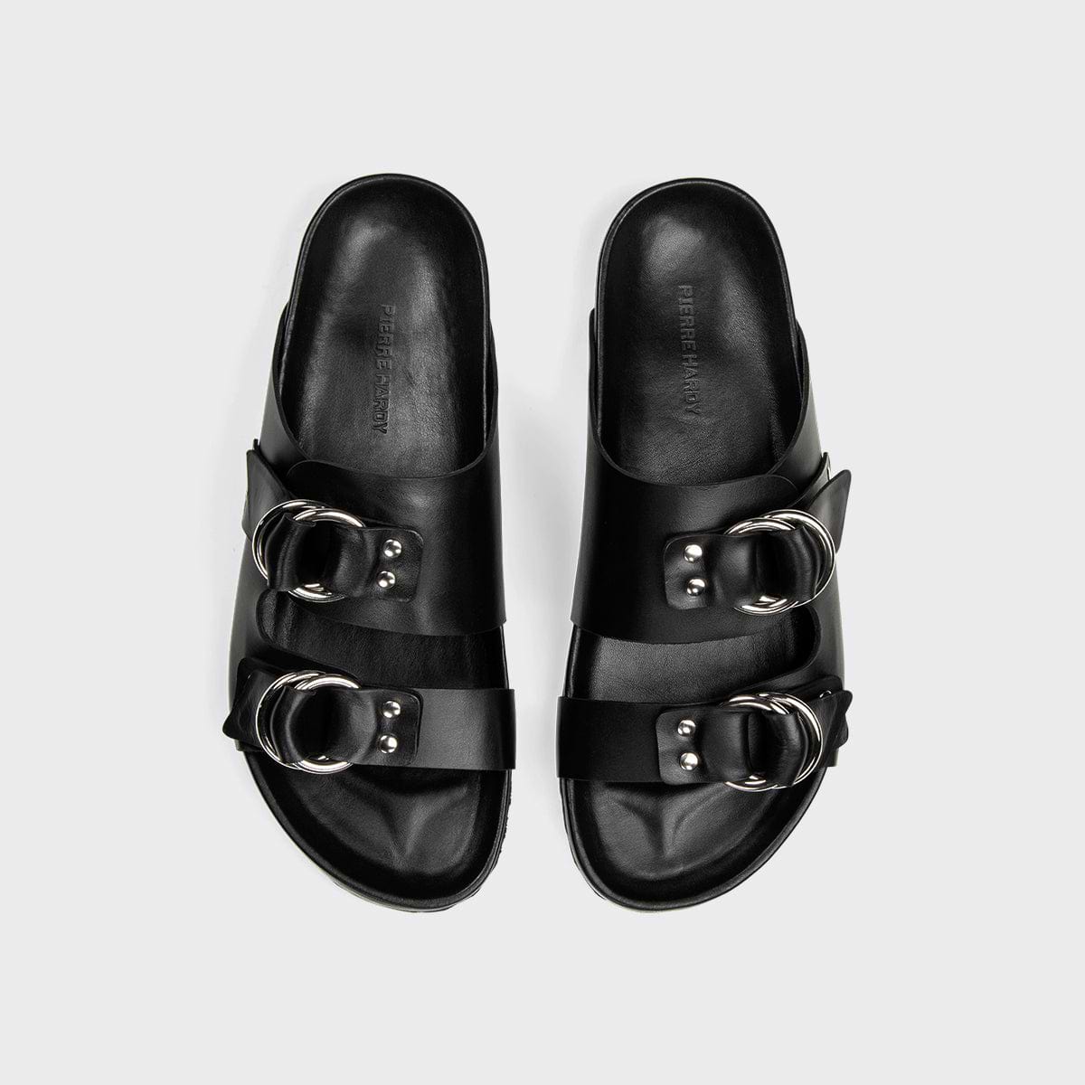 Pierre Hardy MULE PLATE BEACH RIDER, cuir de veau noir, vue 5