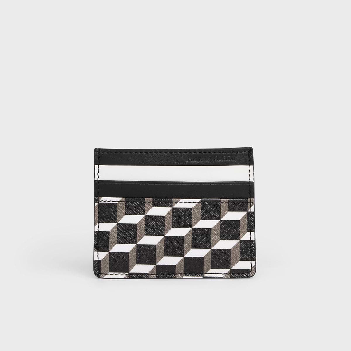 Pierre Hardy PORTE-CARTES, toile enduite cube perspective noir & blanc