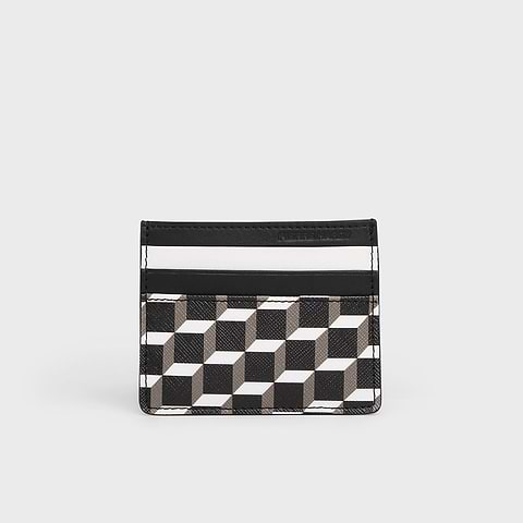 Pierre Hardy PORTE-CARTES, toile enduite cube perspective noir & blanc