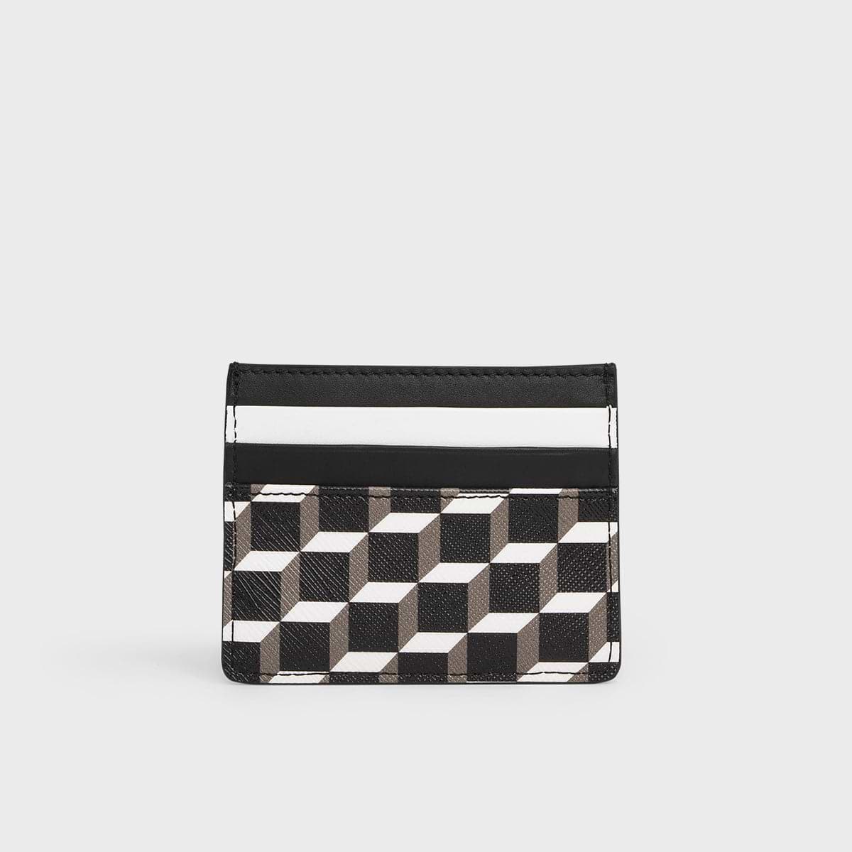 Pierre Hardy PORTE-CARTES, toile enduite cube perspective noir & blanc, vue 2