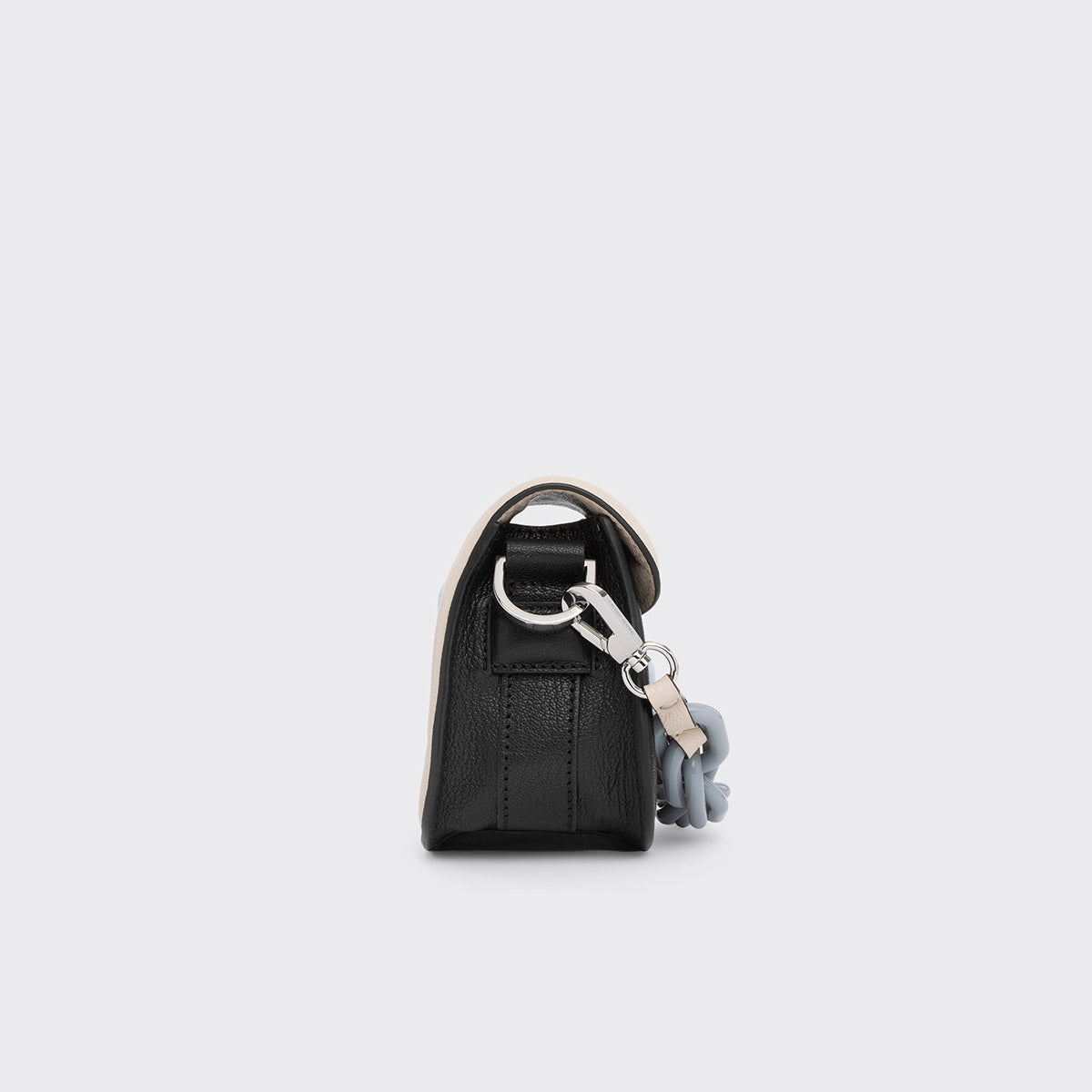 Pierre Hardy MICRO ALPHAVILLE BAG, off-white & black grained kidskin and light blue lambskin, vue 5