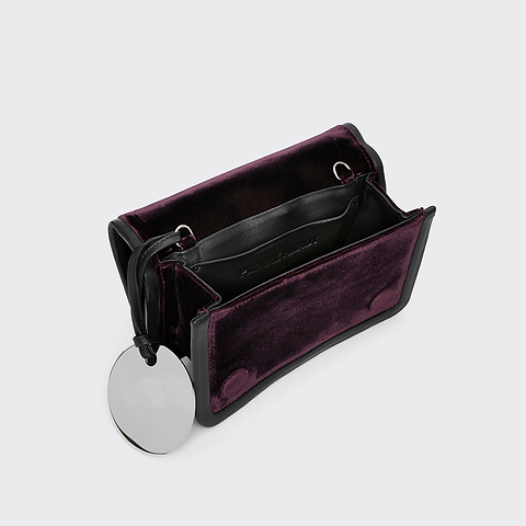 Pierre Hardy SAC À MAIN ALPHA, velours noir, prune & camel et cuir d'agneau noir, vue 2