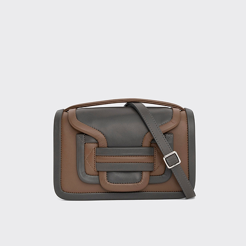 Pierre Hardy SAC À MAIN ALPHA, cuir de veau gris & camel