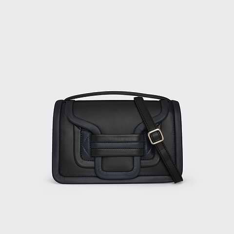 Pierre Hardy SAC À MAIN ALPHA, cuir d'agneau bleu marine et noir