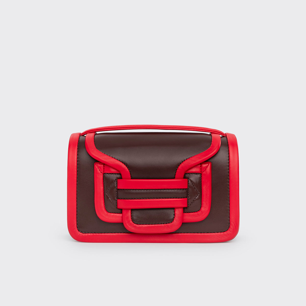 Pierre Hardy SAC À MAIN ALPHA, cuir d'agneau marron et rouge, vue 5