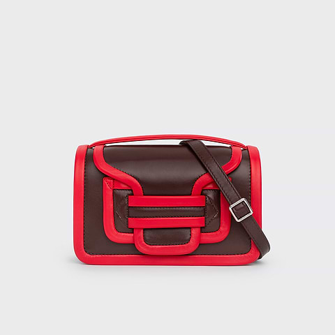 Pierre Hardy SAC À MAIN ALPHA, cuir d'agneau marron et rouge