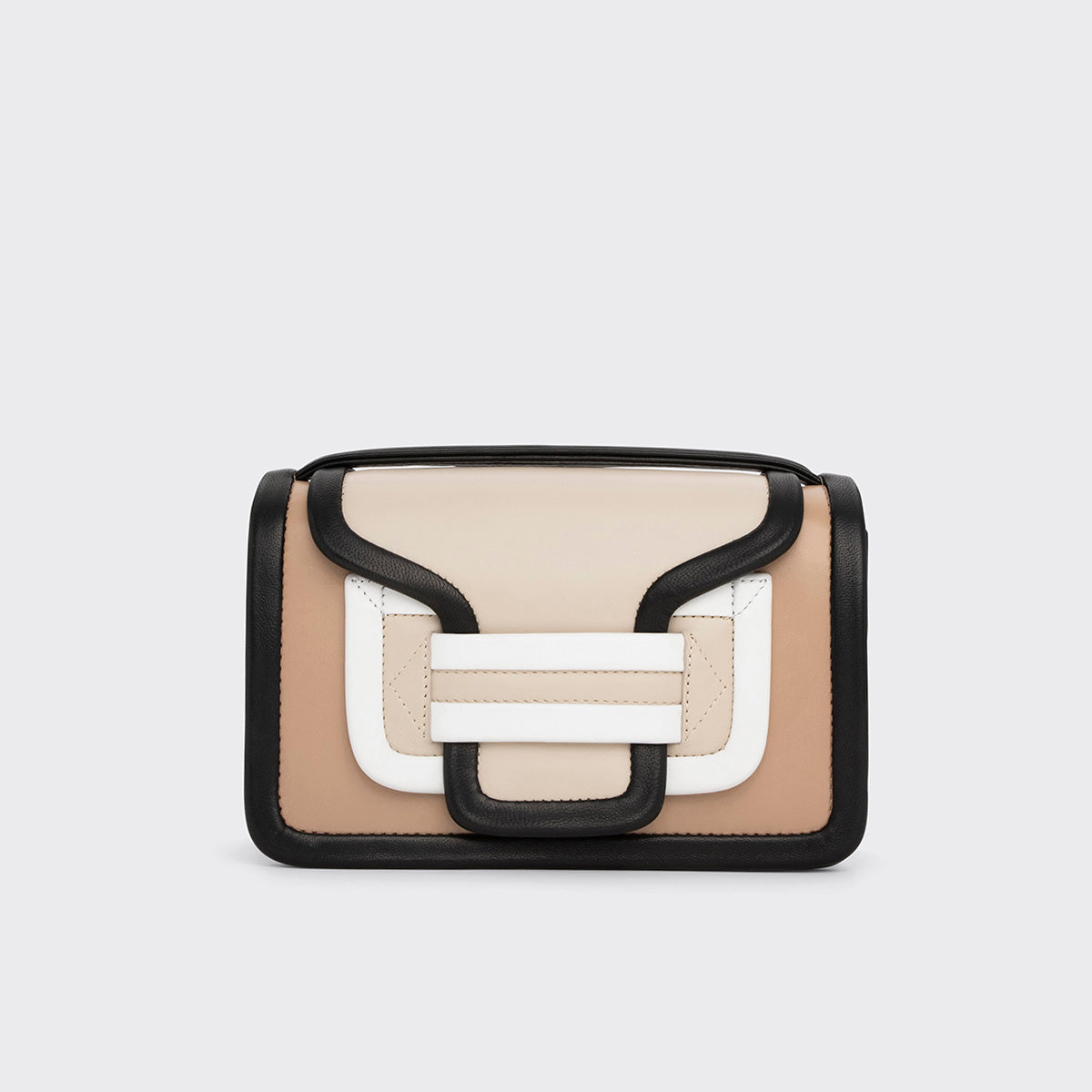 Pierre Hardy SAC À MAIN ALPHA, cuir d'agneau beige & noir et cuir de veau blanc & blanc cassé, vue 6
