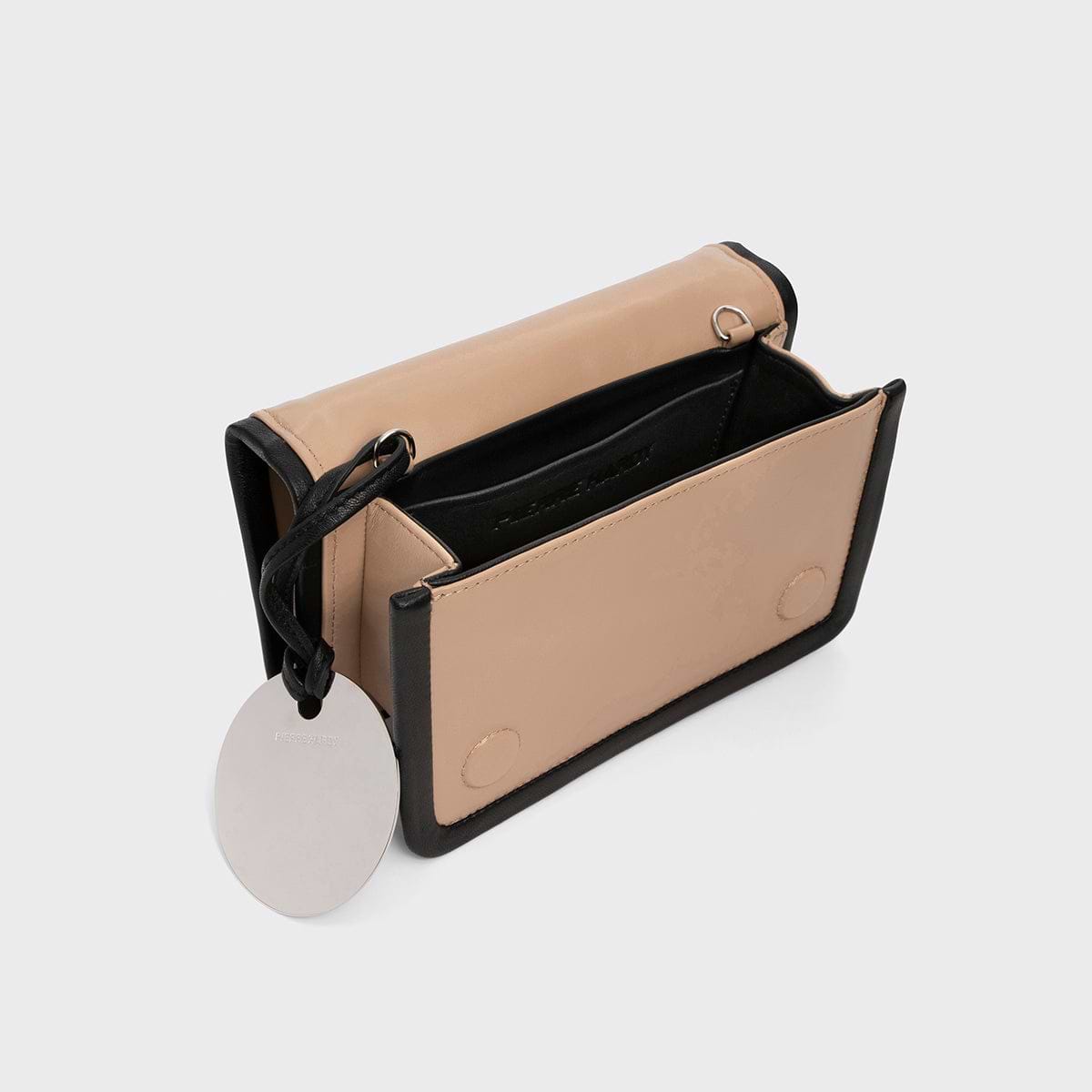 Pierre Hardy SAC À MAIN ALPHA, cuir d'agneau beige & noir et cuir de veau blanc & blanc cassé, vue 3
