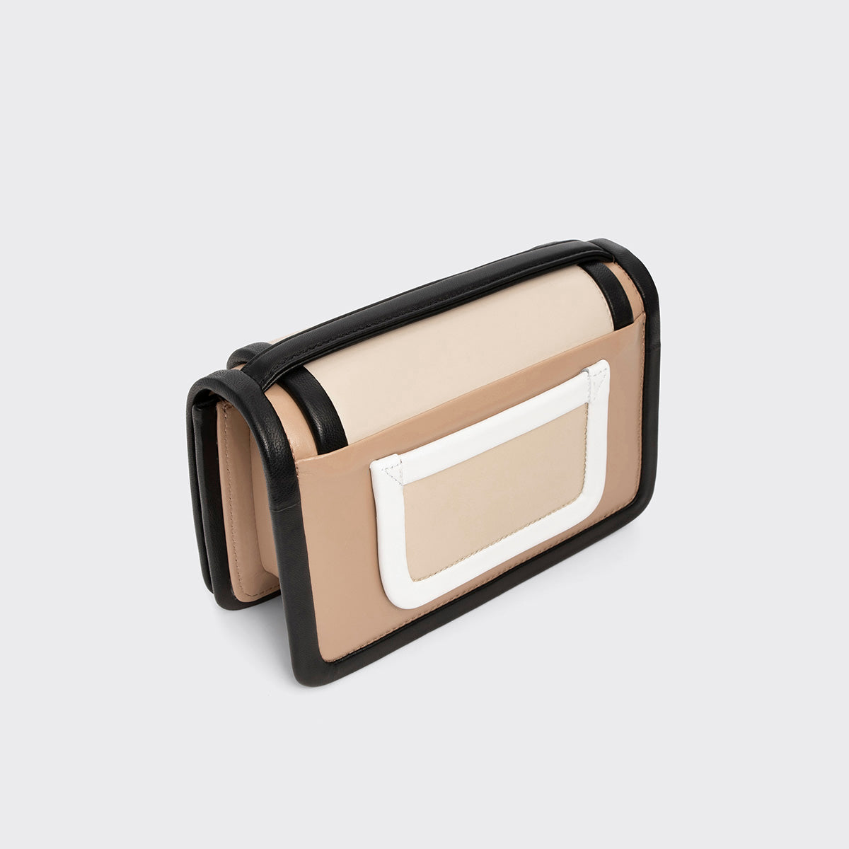 Pierre Hardy SAC À MAIN ALPHA, cuir d'agneau beige & noir et cuir de veau blanc & blanc cassé, vue 5