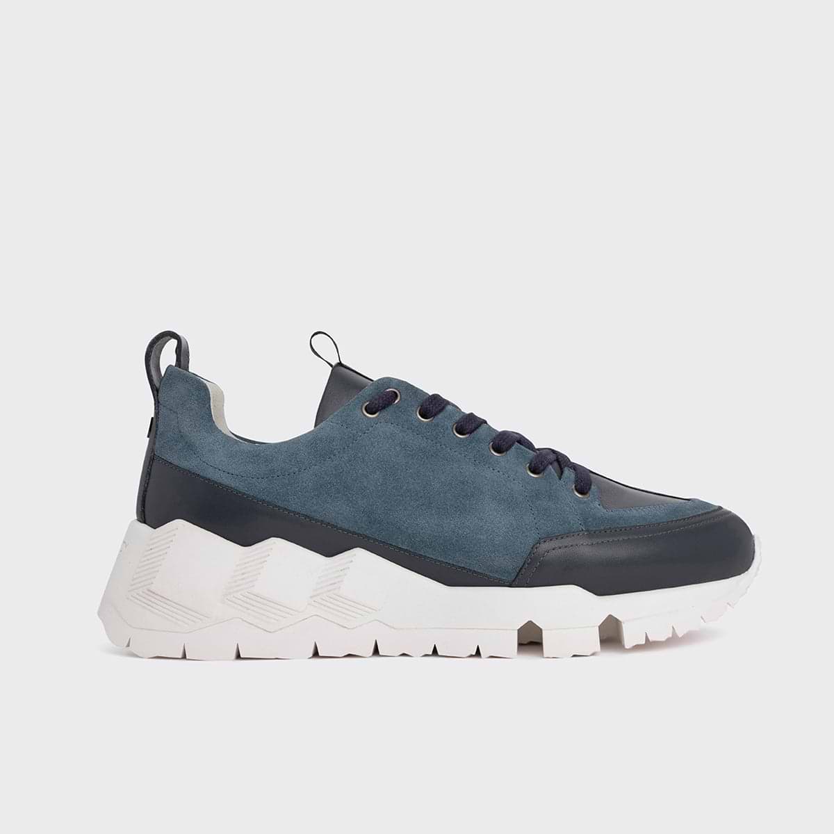 Pierre Hardy STREET LIFE SNEAKERS, denim blue suede calfskin and navy calfskin