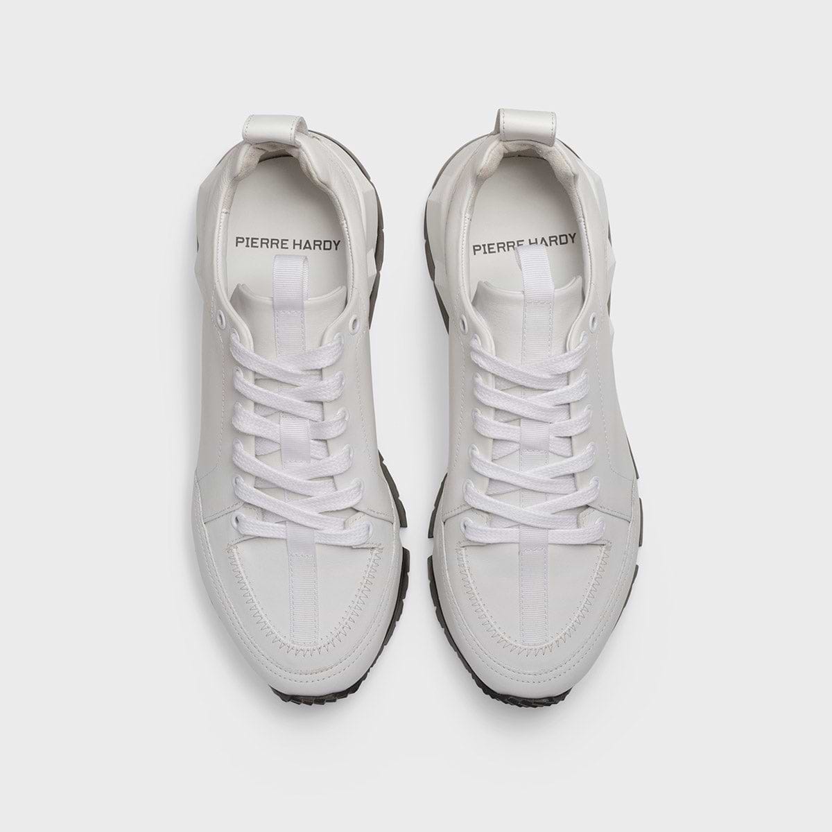 Pierre Hardy BASKETS STREET LIFE, cuir de veau blanc, vue 3