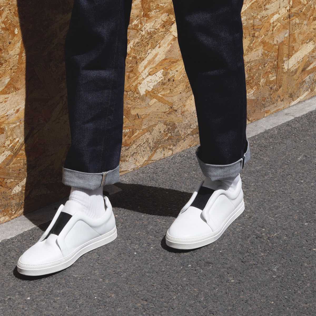 Pierre Hardy SLIDER SNEAKERS, white calfskin, vue 4