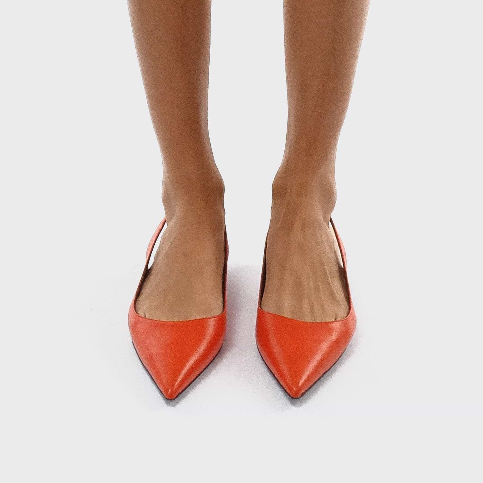 Pierre Hardy ESCARPIN SLINGBACK STELLA, cuir de chevreau mandarine, vue 5
