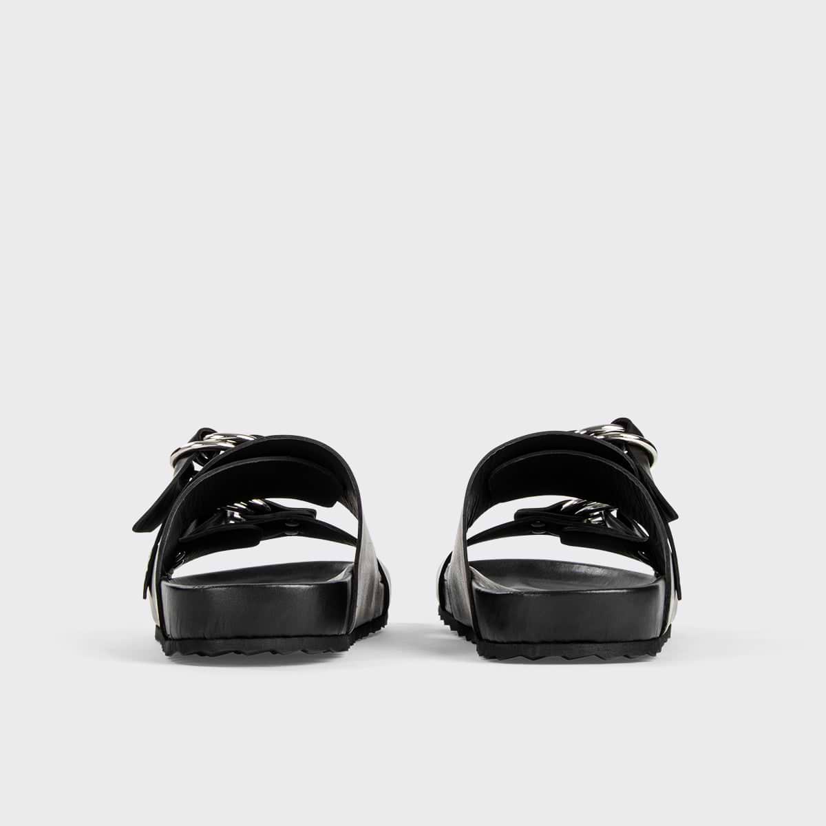Pierre Hardy MULE PLATE BEACH RIDER, cuir de veau noir, vue 8