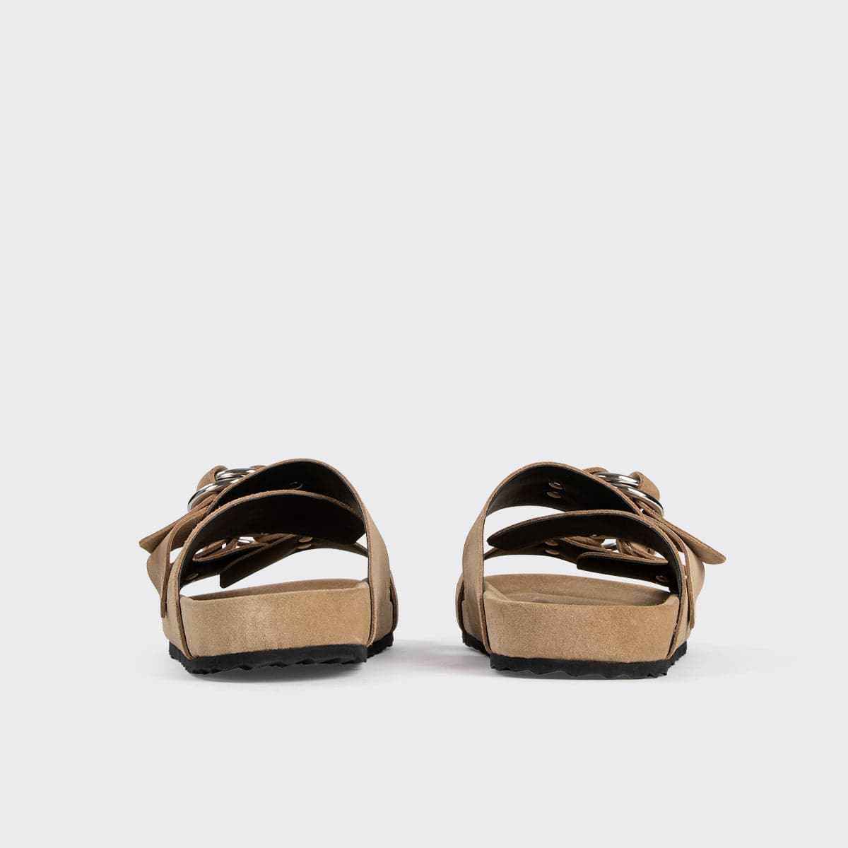 Pierre Hardy MULE PLATE BEACH RIDER, veau velours sable, vue 8