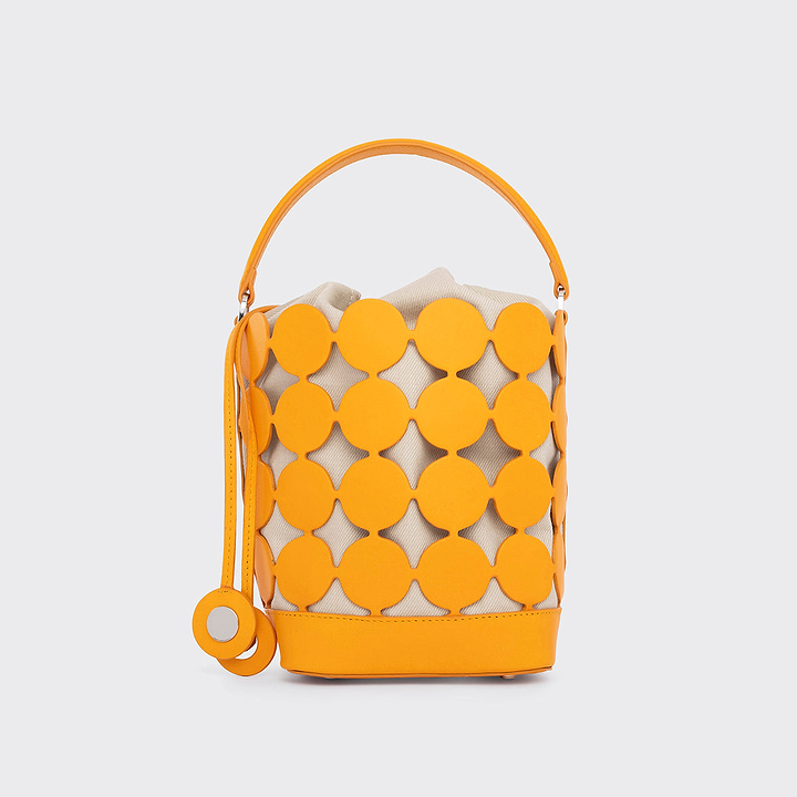 Pierre Hardy BULLES BUCKET BAG, sun glazed lambskin, vue 4