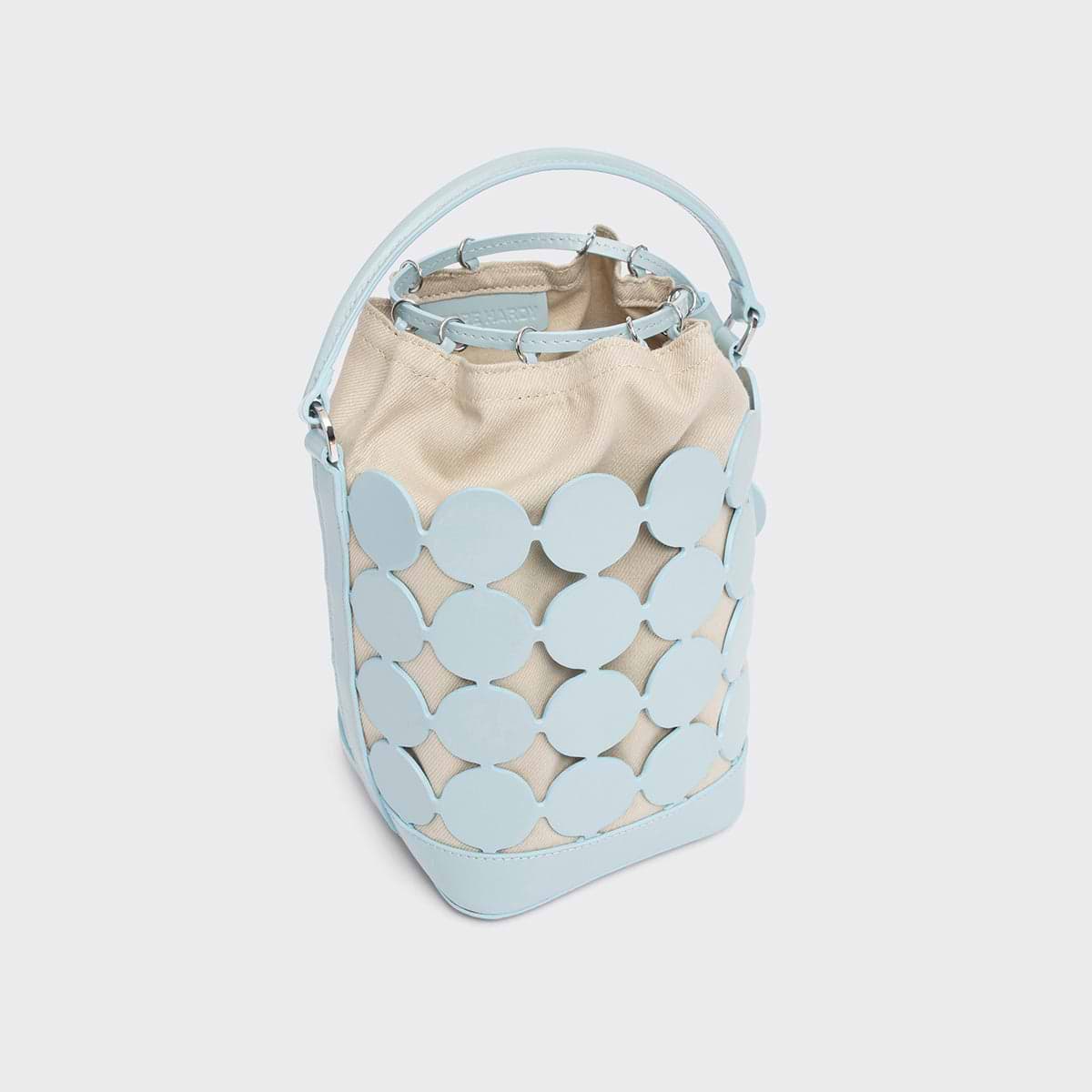 Pierre Hardy SAC SEAU BULLES, cuir d'agneau glacé bleu ciel, vue 2