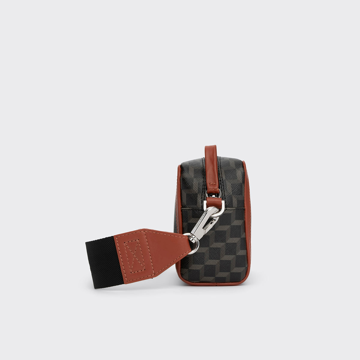Pierre Hardy SAC MAXI CUBE BOX, toile enduite cube perspective noir et cuir de veau rouille, vue 5