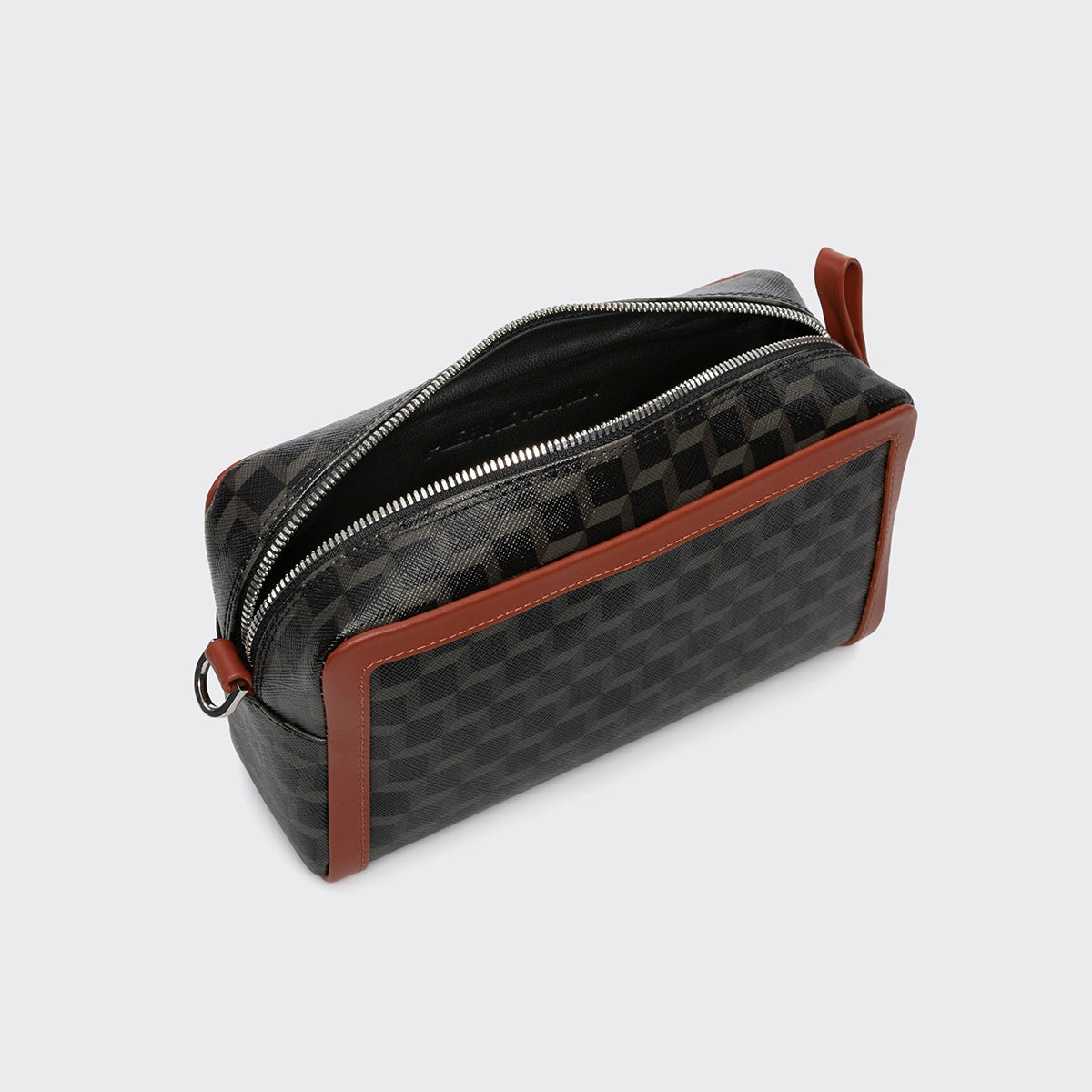 Pierre Hardy SAC MAXI CUBE BOX, toile enduite cube perspective noir et cuir de veau rouille, vue 2