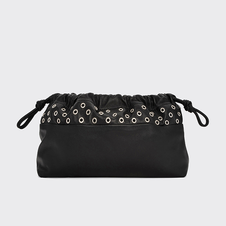 Pierre Hardy POCHETTE TWIN À ŒILLETS, cuir d'agneau noir, vue 7