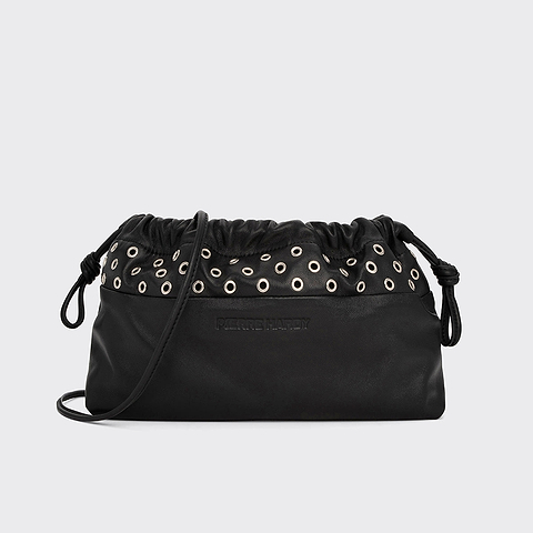 Pierre Hardy POCHETTE TWIN À ŒILLETS, cuir d'agneau noir