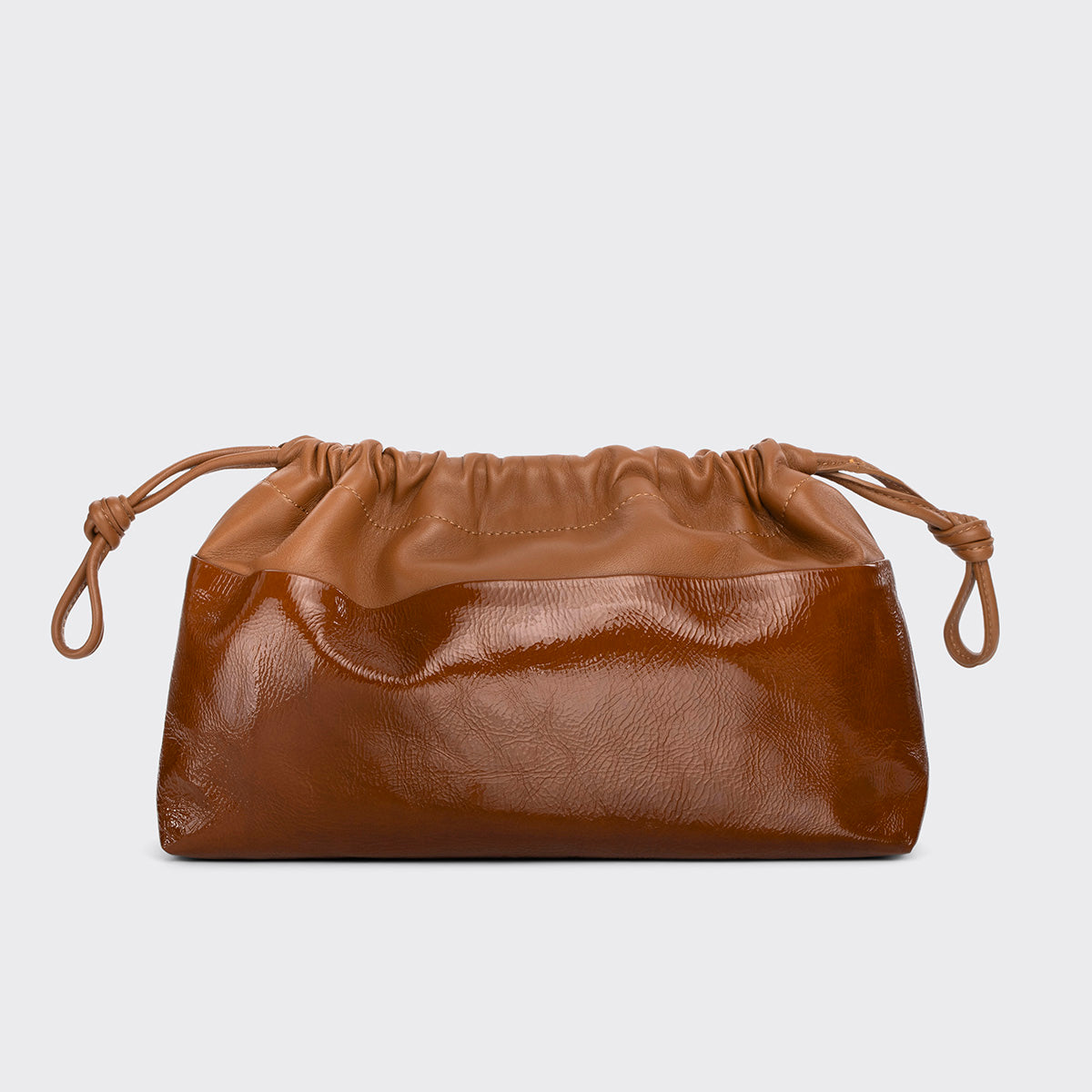 Pierre Hardy POCHETTE TWIN, cuir de chevreau verni et cuir d'agneau havane, vue 7