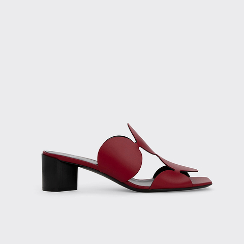 Pierre Hardy BULLES HEELED MULE, carmine red kidskin