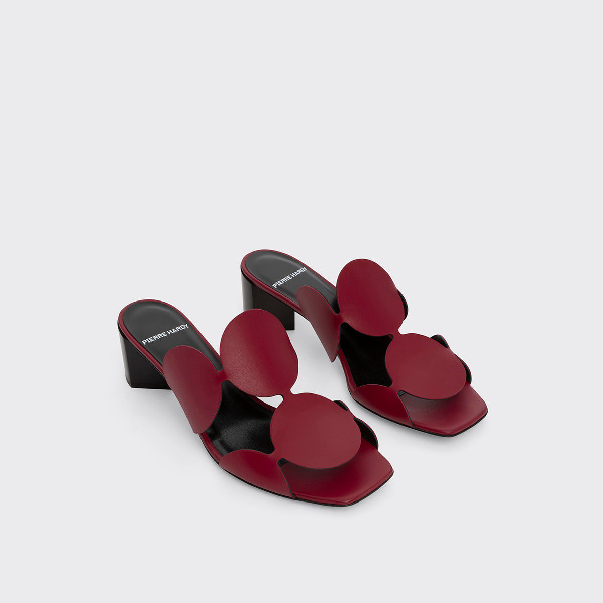 Pierre Hardy BULLES HEELED MULE, carmine red kidskin, vue 6