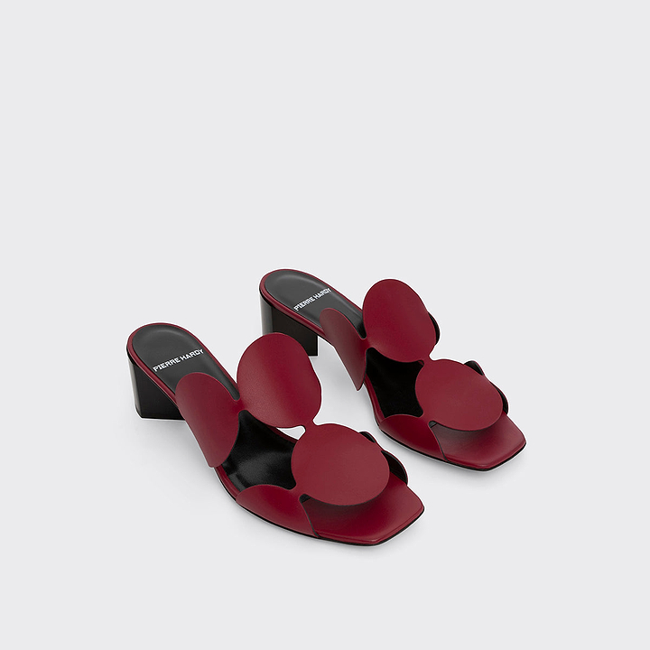 Pierre Hardy BULLES HEELED MULE, carmine red kidskin, vue 6