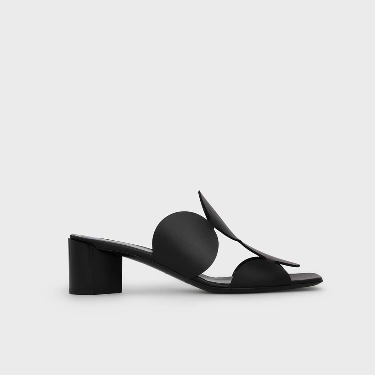 Pierre Hardy MULE À TALON BULLES, cuir de veau noir