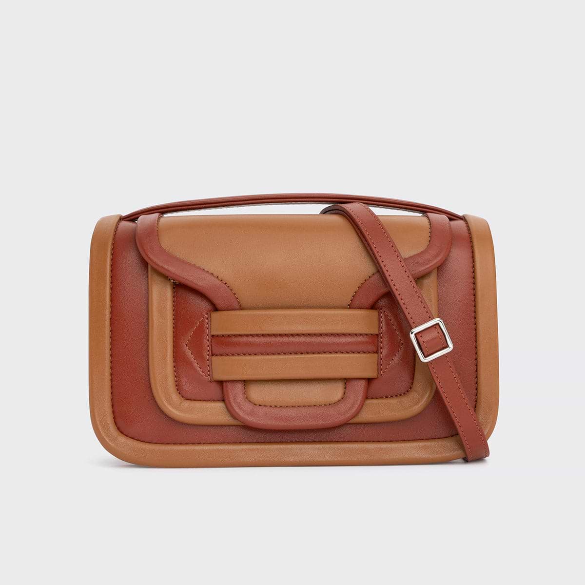 Pierre Hardy SAC À MAIN ALPHA MAXI, cuir de veau rouille & cognac